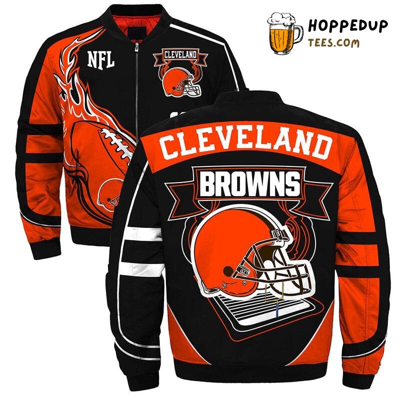 Cleveland Browns NFL Prominent Big Logo Bomber Jacket Style