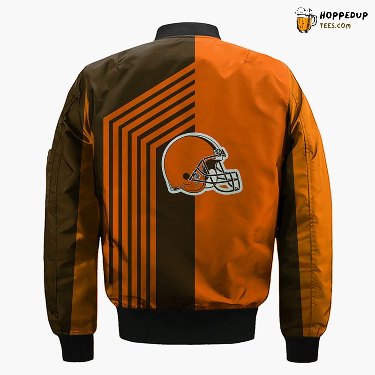 Cleveland Browns NFL Skull Orange Distinct Bomber Jacket Design