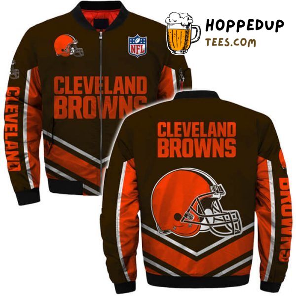 Cleveland Browns Third Edition 3D Printful Bomber Jacket Sporty Design Series