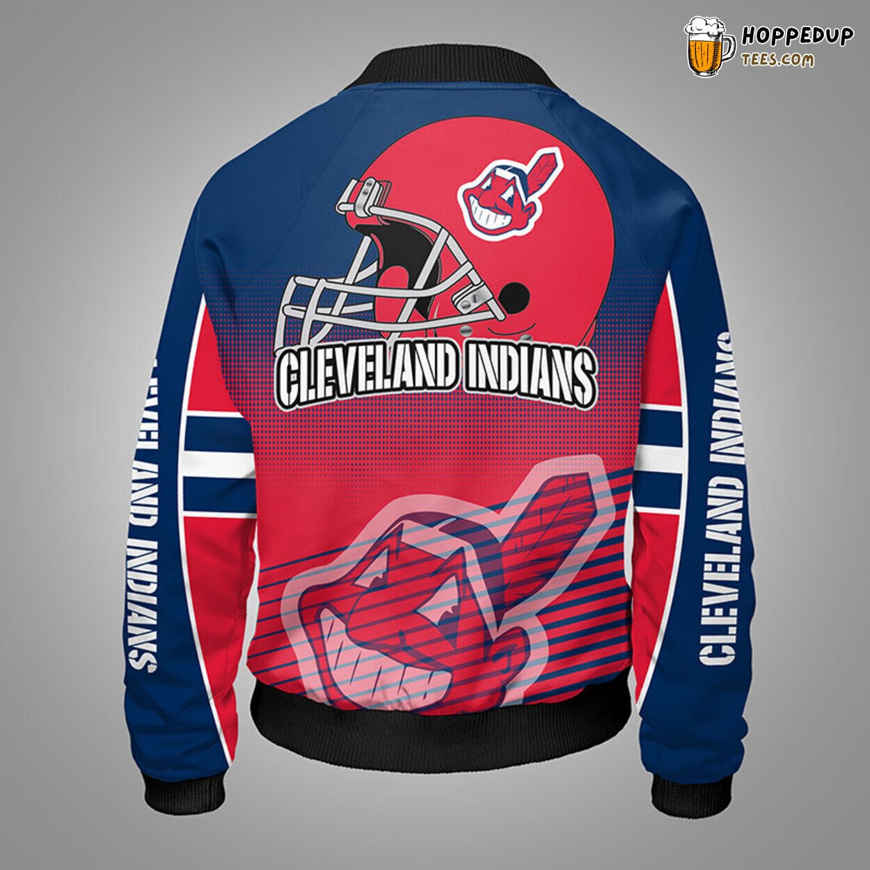 Cleveland Indians MLB Dual Red Blue Unique Bomber Jacket Design