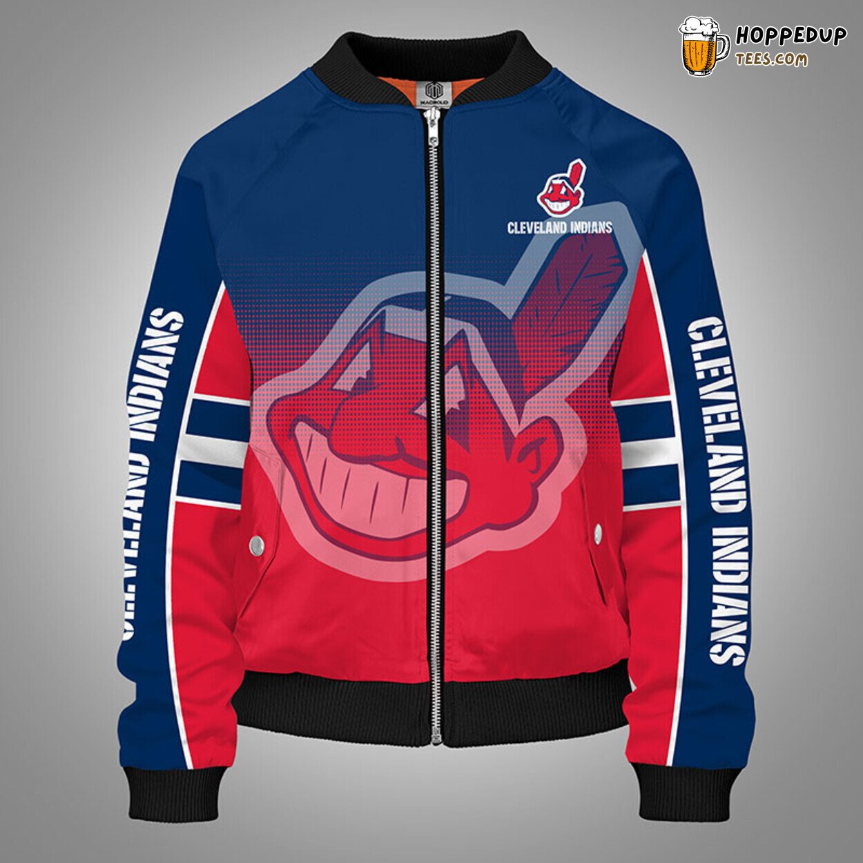 Cleveland Indians MLB Dual Red Blue Unique Bomber Jacket Design