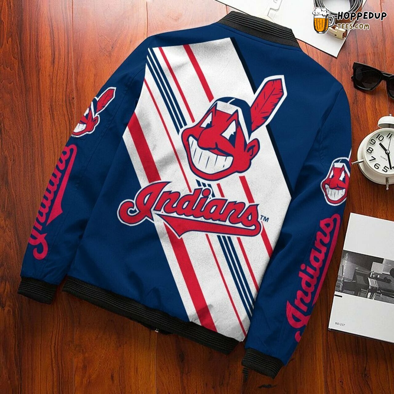 Cleveland Indians MLB Navy Pro Team Bomber Jacket Authentic Fit