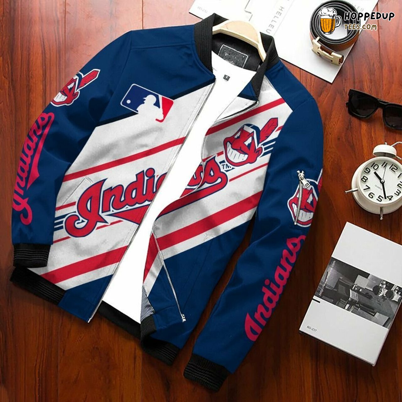 Cleveland Indians MLB Navy Pro Team Bomber Jacket Authentic Fit