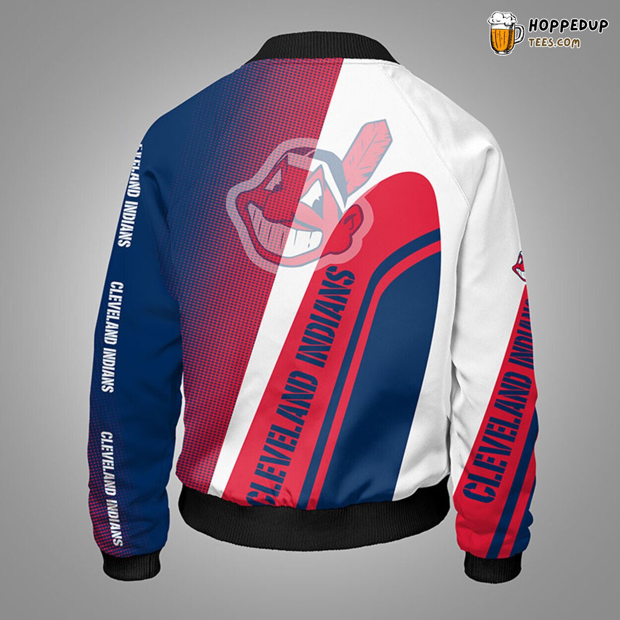 Cleveland Indians MLB Red Blue Unisex Premium Bomber Jacket Design