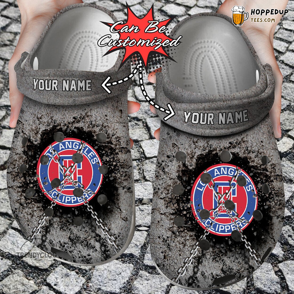 Clipper Basketball Personalized Custom Name Stylish Clog Shoes