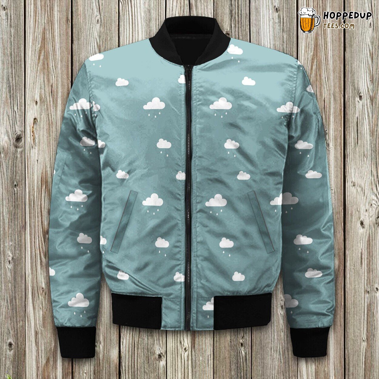 Clouds Drift Design Winter Bomber Jacket Padded Warmth Superior Comfort