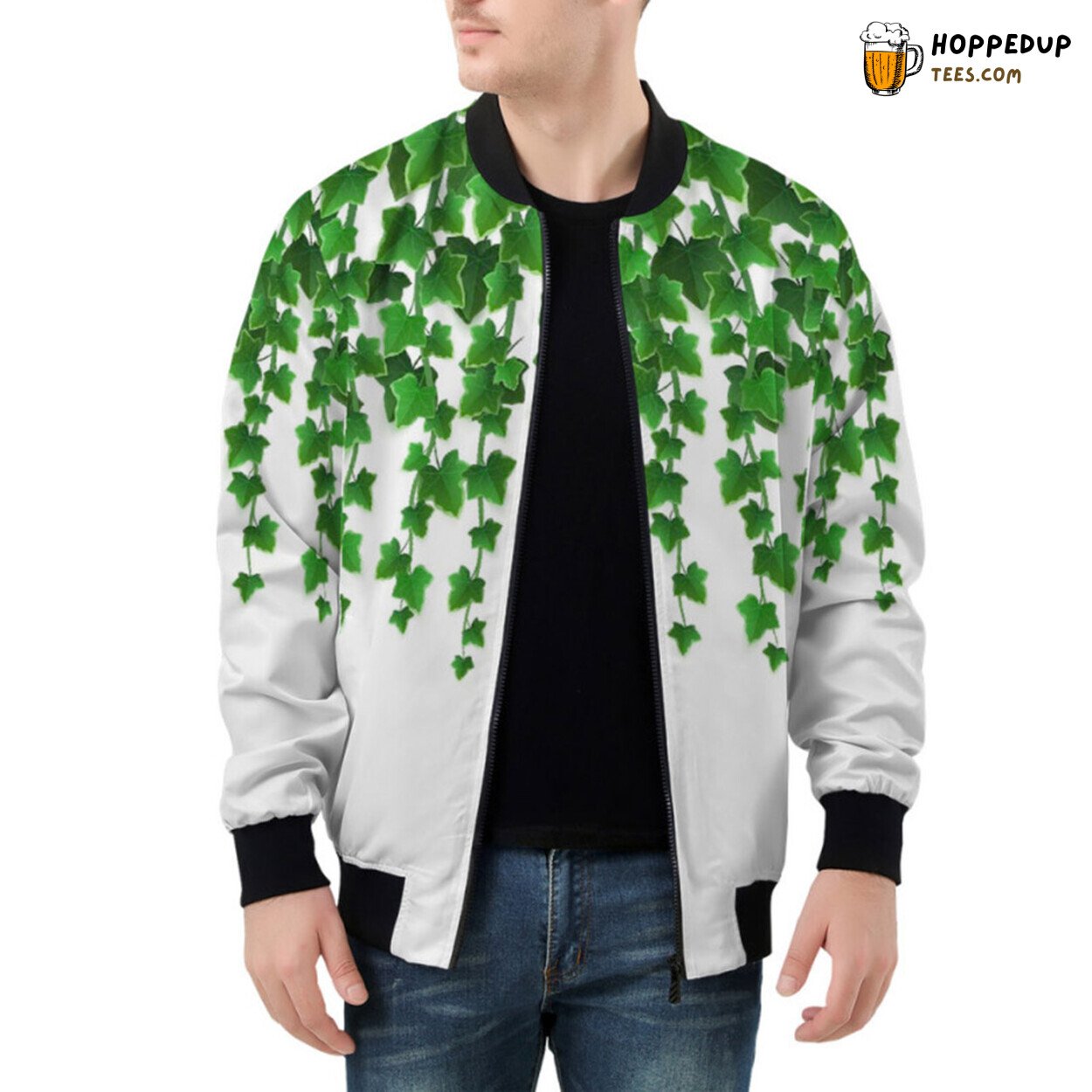 Clover Leaves Inspired Design Seamlessly Featured Bomber Jacket