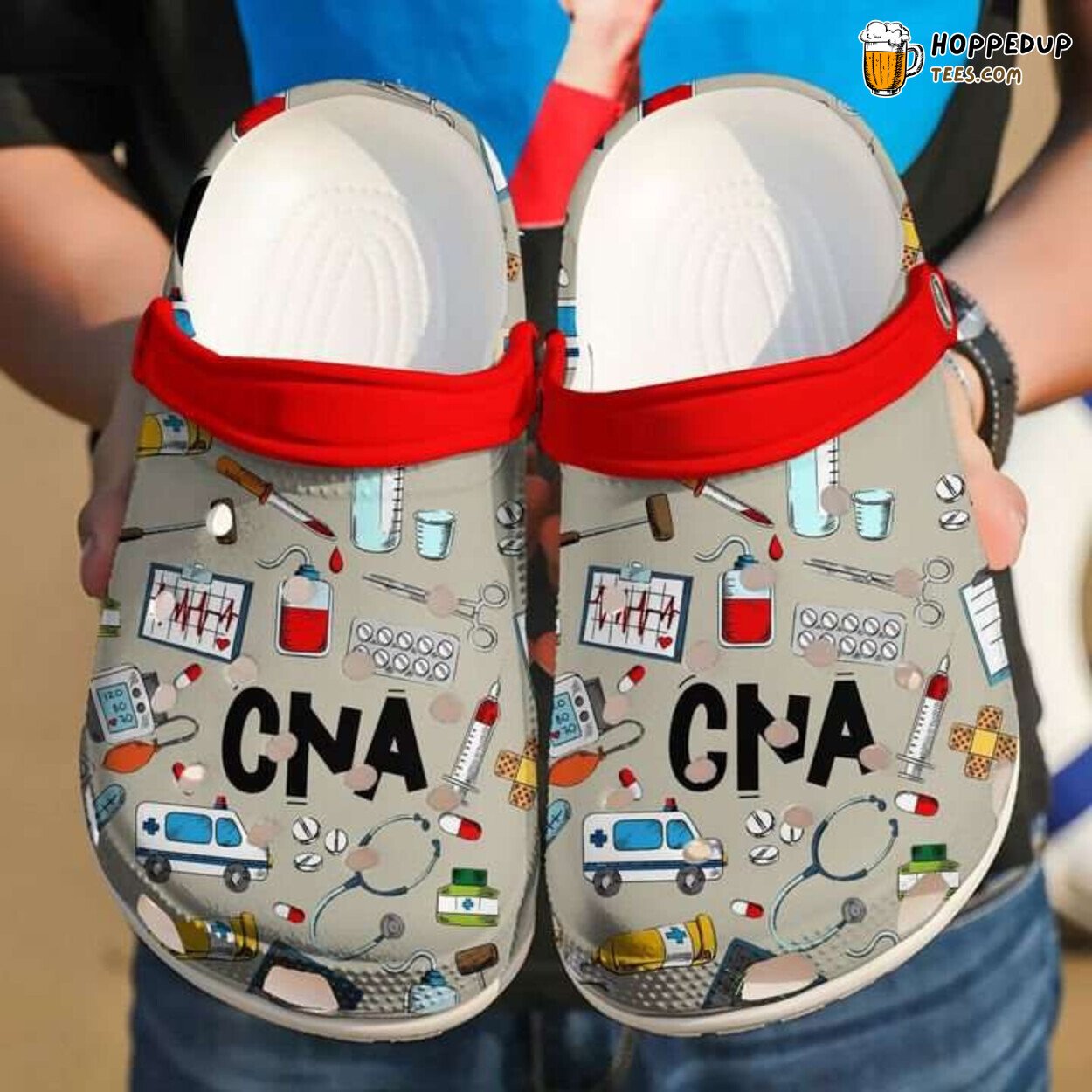 CNA Nurse Job Tools Themed Comfortable Clog Shoes Healthcare Professional