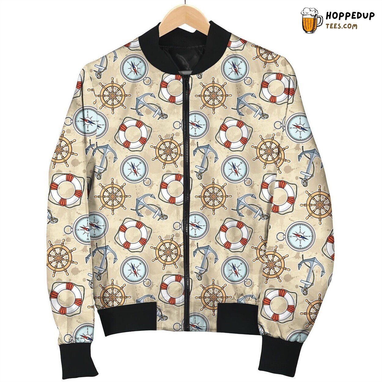 Coast Guard Save Sea Compass Bomber Jacket
