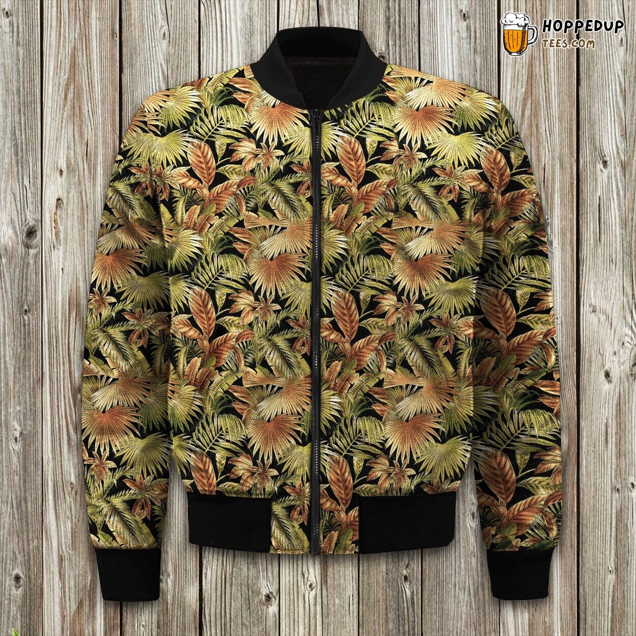 Coastal Adventure Theme Winter Bomber Jacket Tropical Joy