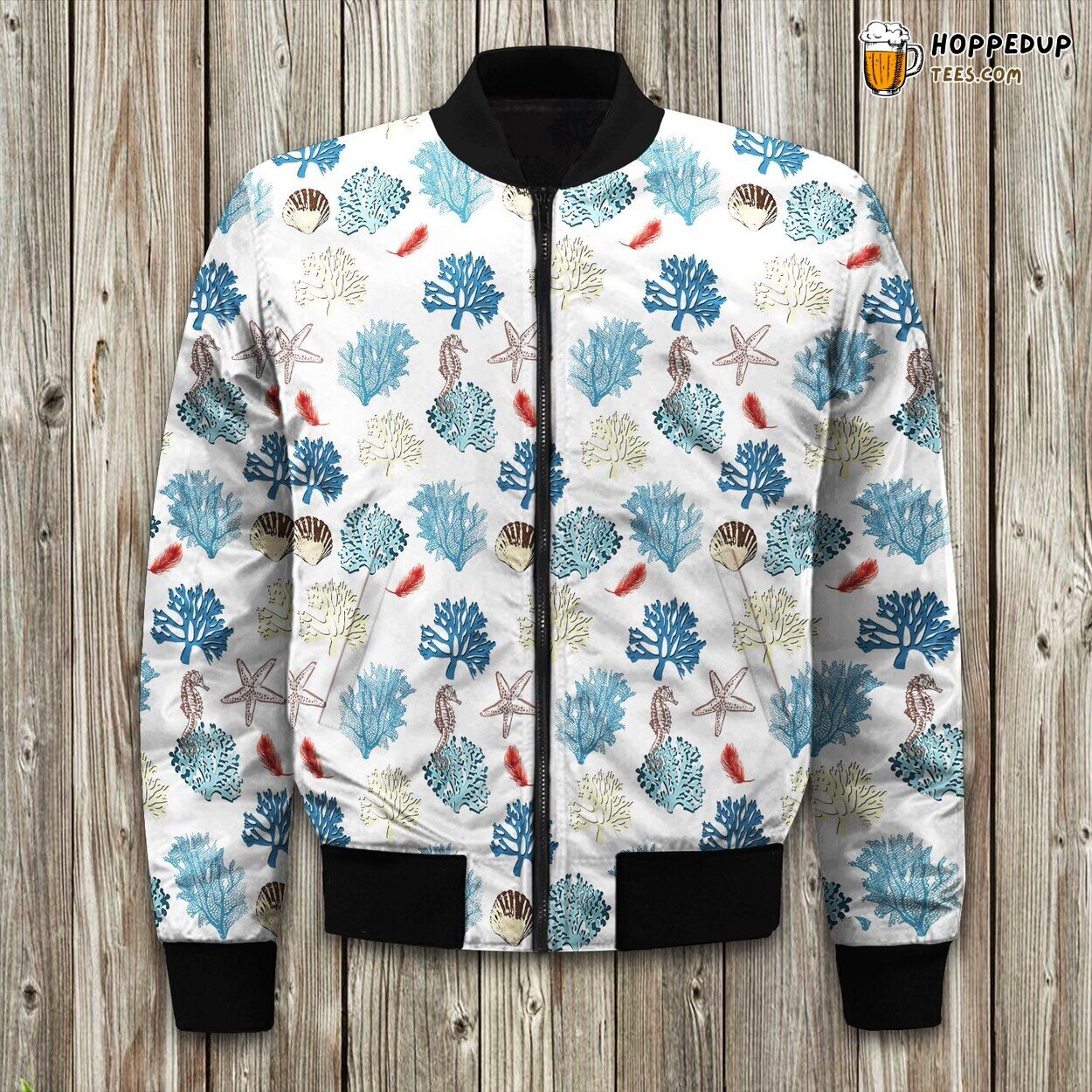 Coastal Bomber Jacket Luxurious Feathered Reef Winter Comfort Elegance Series