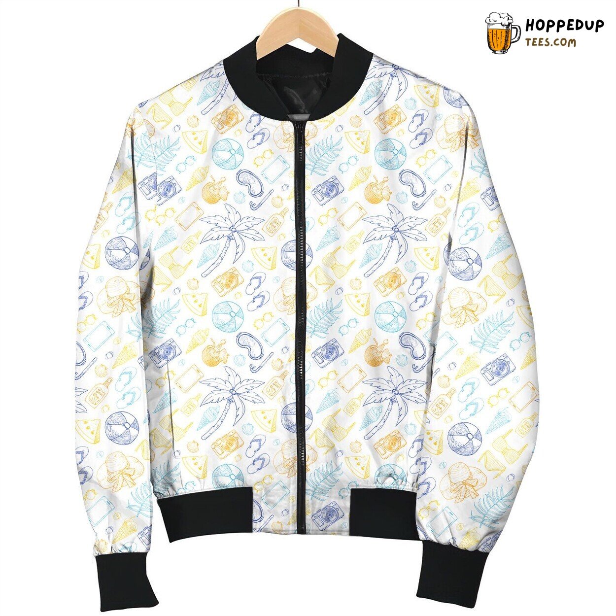 Coastal Coconut Palm Bomber Jacket