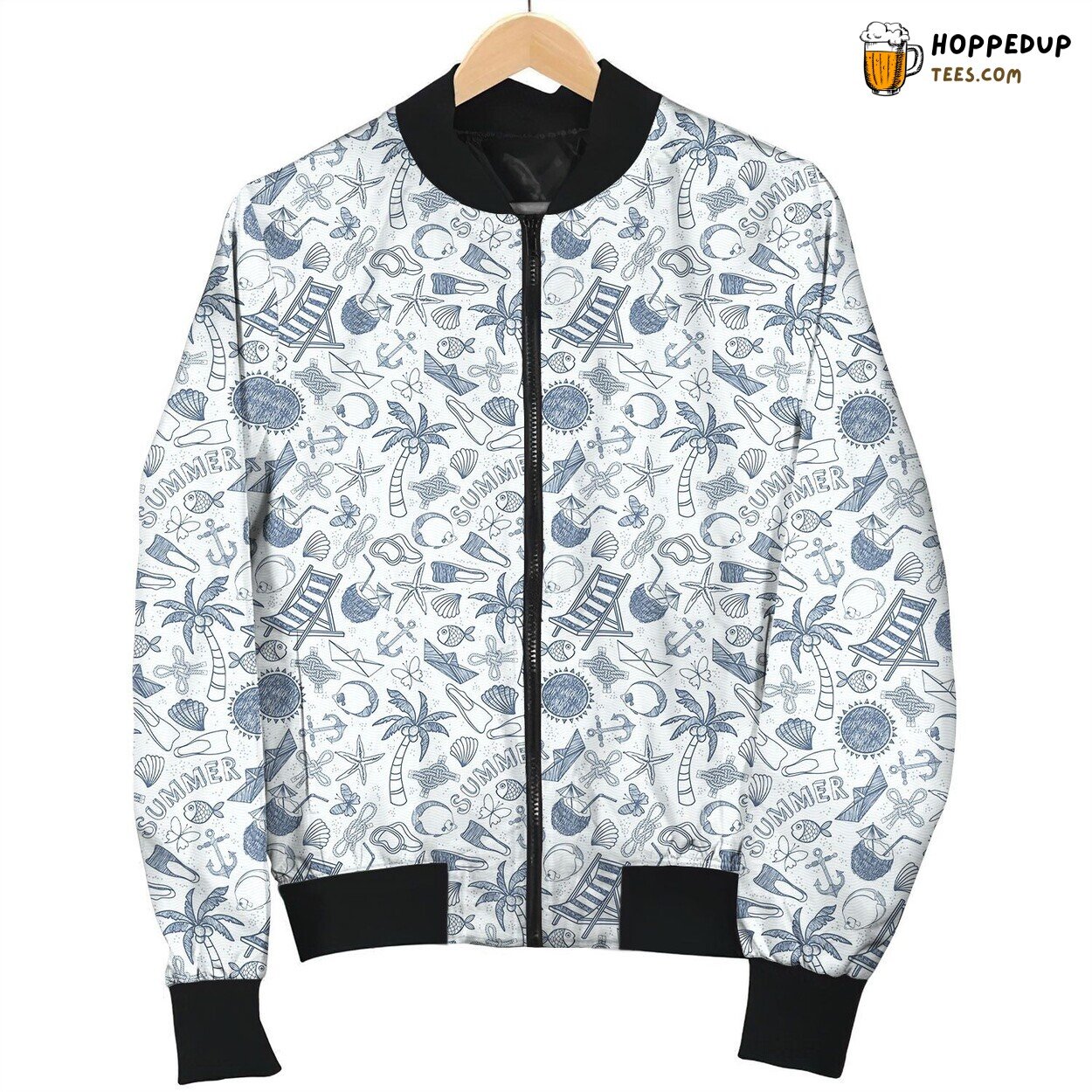 Coastal Everything On The Beach Bomber Jacket