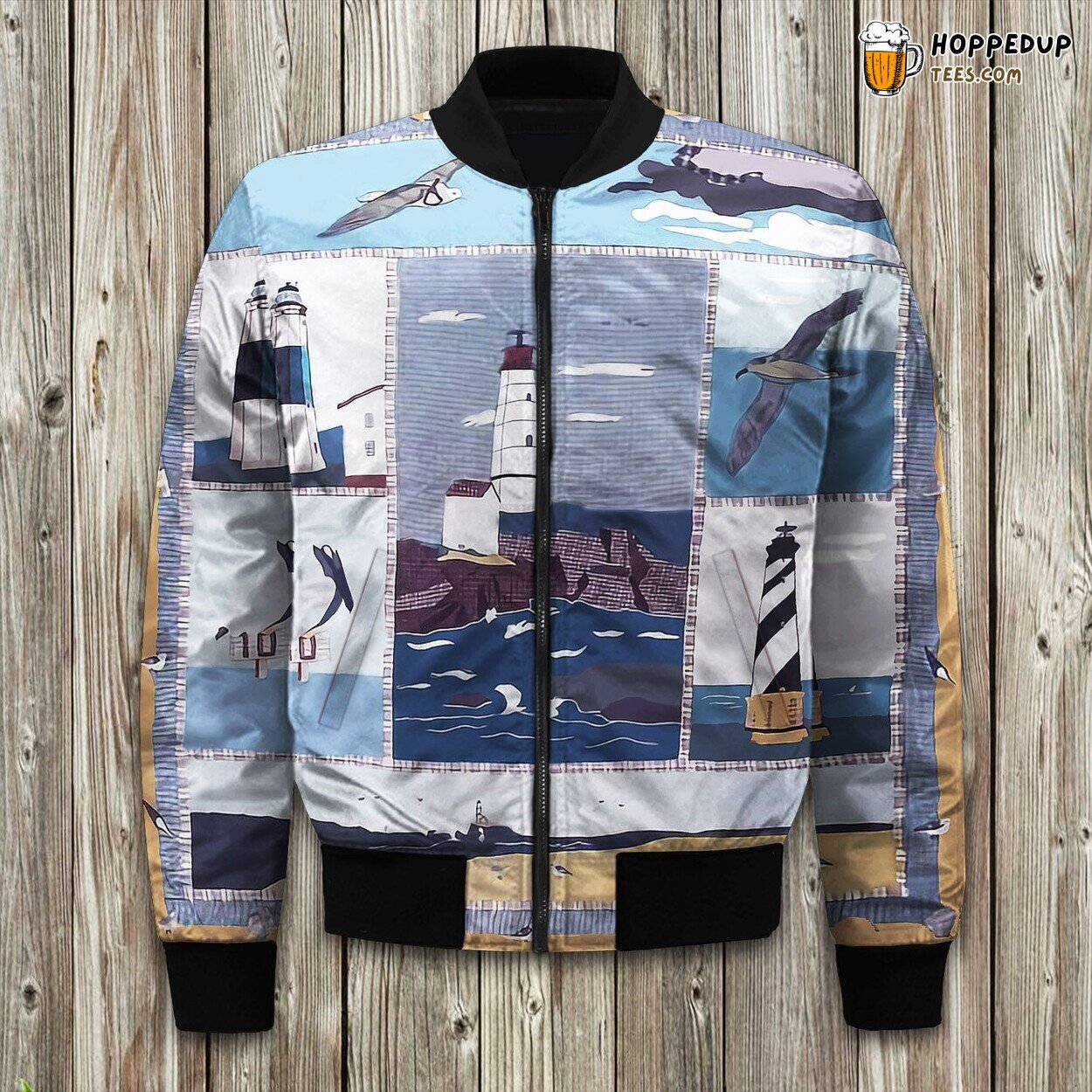 Coastal Lighthouse Beauty Winter Bomber Jacket Quality Designer Lux