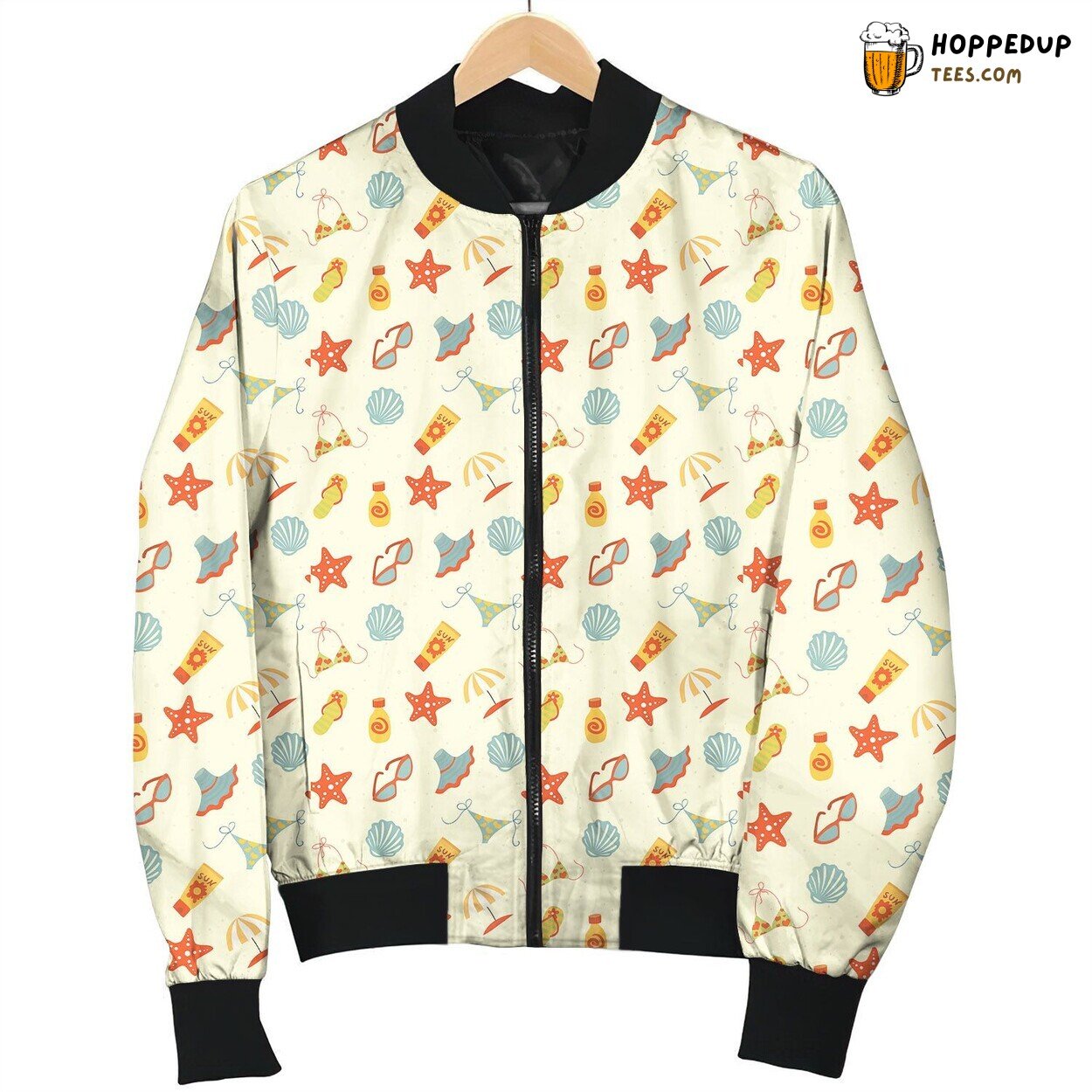 Coastal Playing On The Beach Bomber Jacket