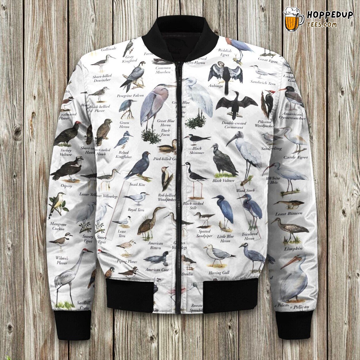 Coastal Wetland Birds Of Florida Birdwaching Bird Bomber Jacket