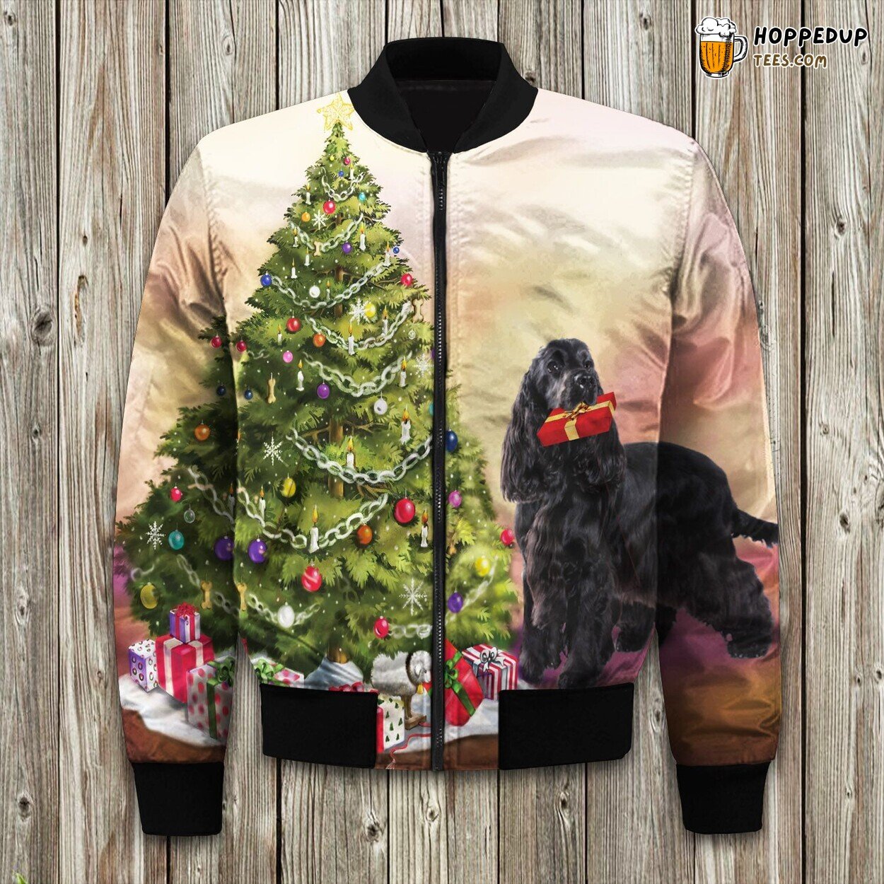 Cocker Spaniel Christmas Bomber Jacket