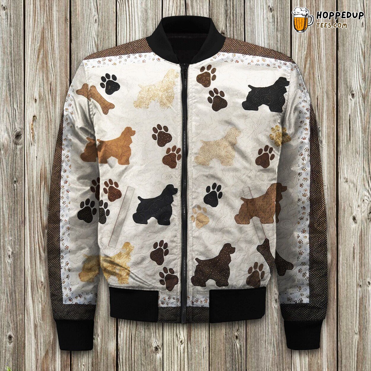 Cocker Spaniel Print Winter Bomber Jacket Padded Design Quality Comfort