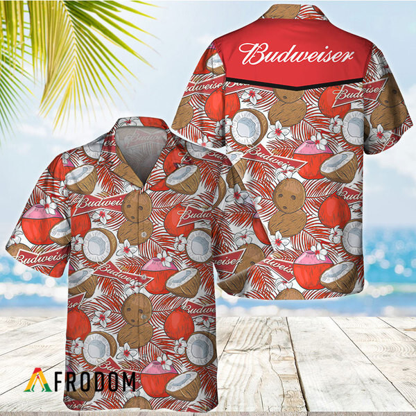Coconuts Tropical Beach Budweiser Hawaiian Shirt HU