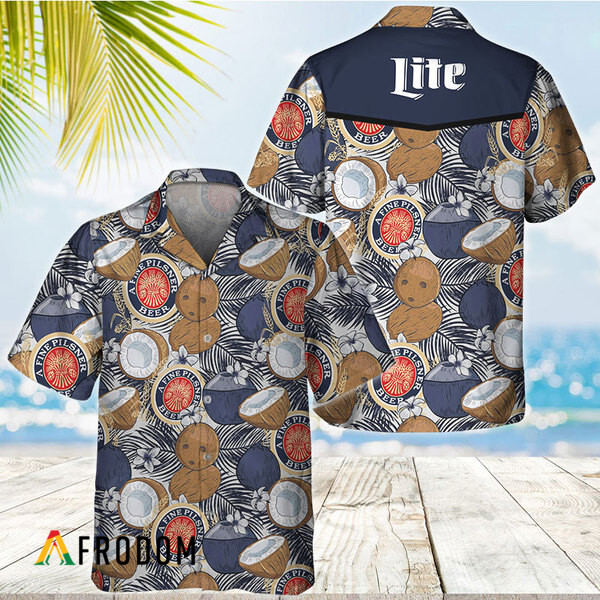Coconuts Tropical Beach Miller Lite Hawaiian Shirt HU