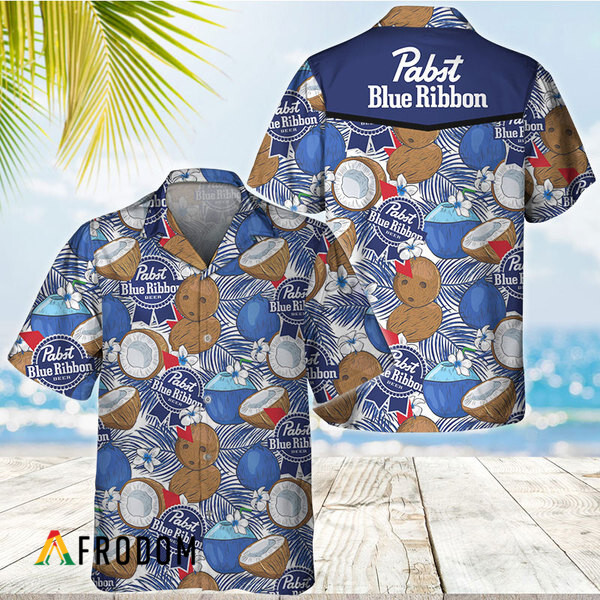 Coconuts Tropical Beach Pabst Blue Ribbon Hawaiian Shirt HU