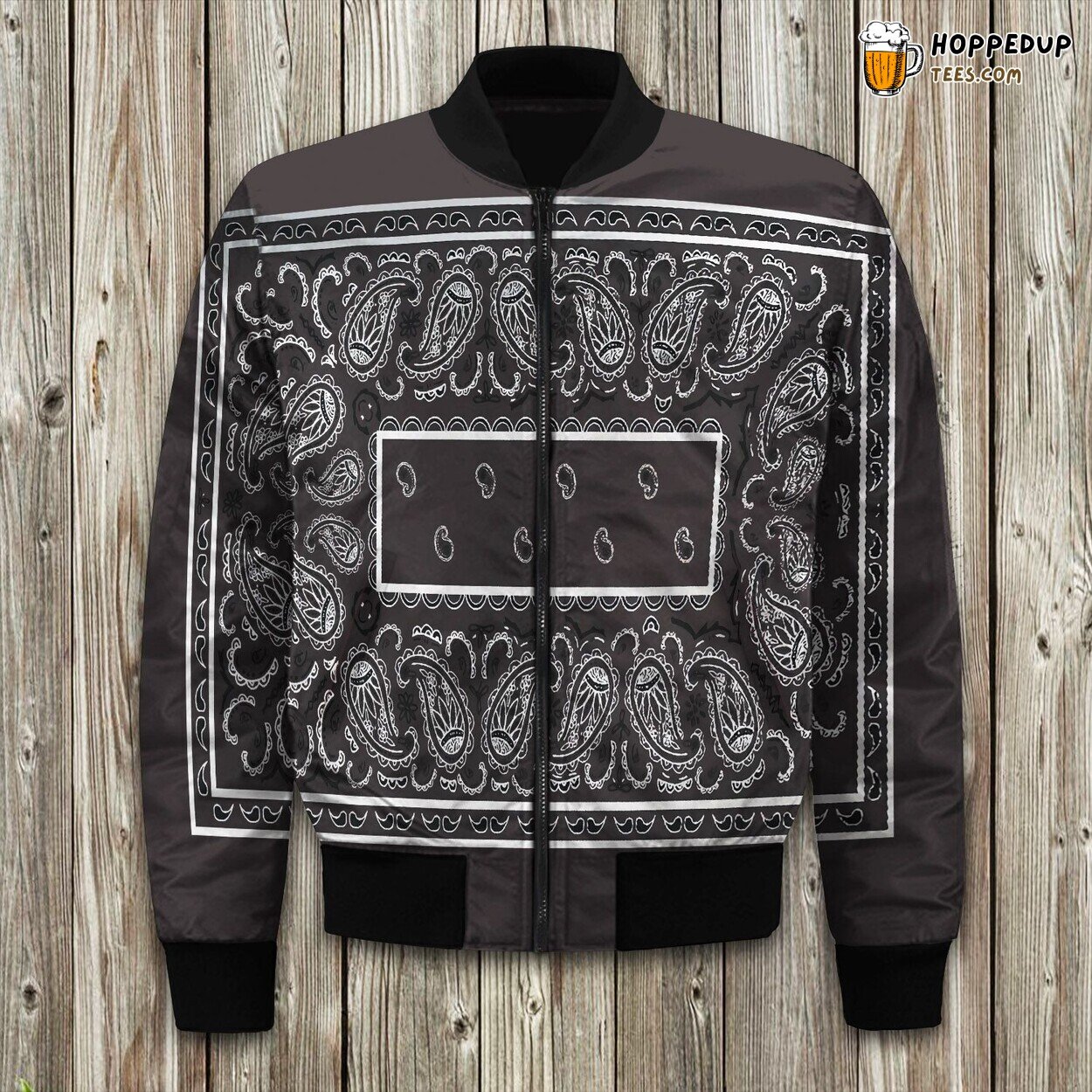 Coffee Brown Bandana Bomber Jacket