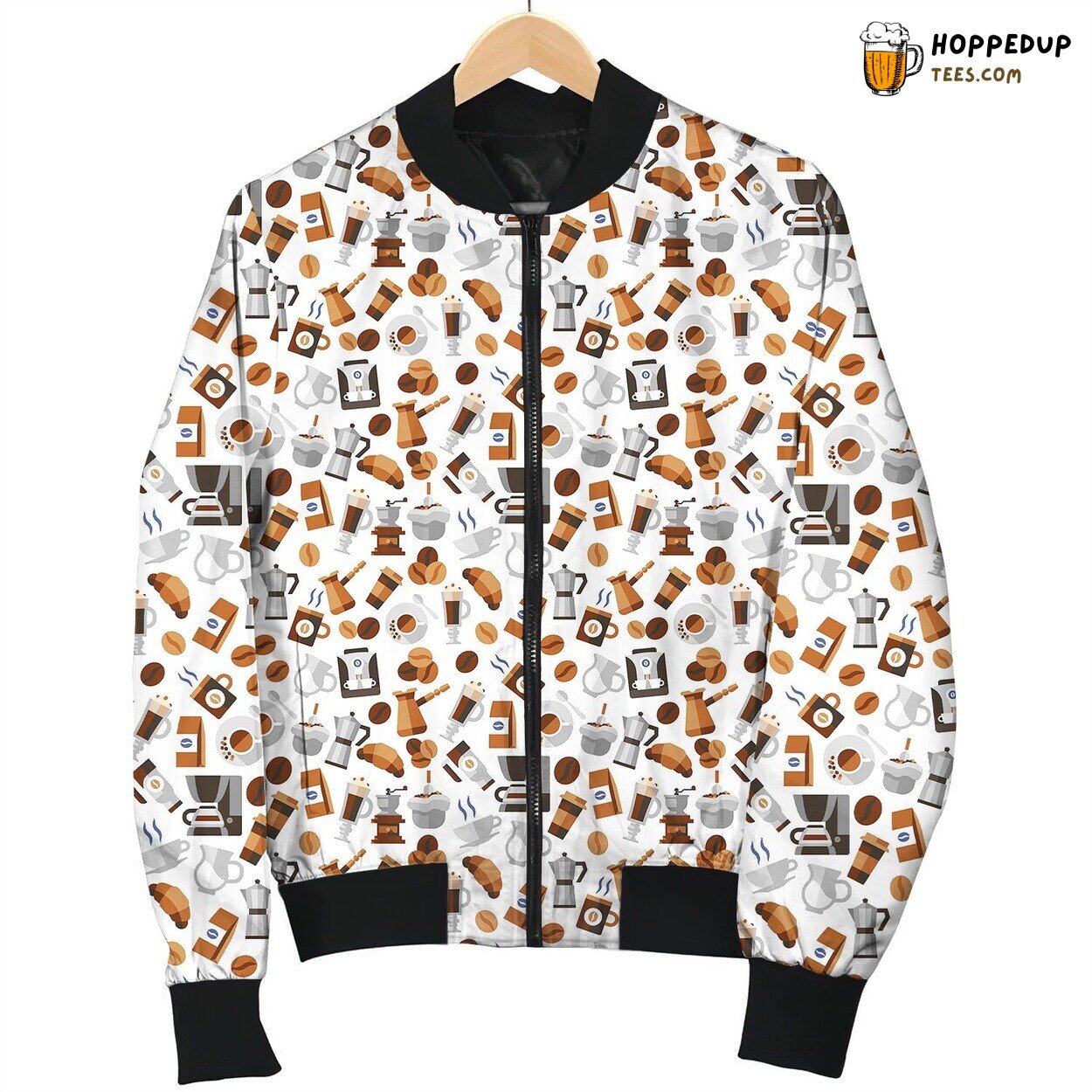 Coffee Enthusiast Machine Art Winter Bomber Jacket Cozy Warmth