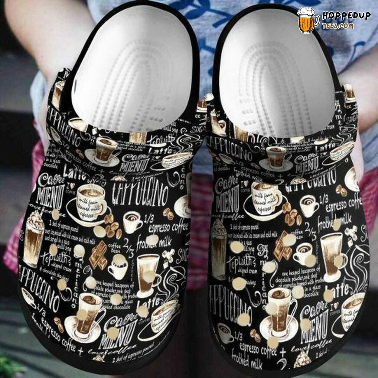 Coffee Menu Personalized Icon Lover Gift Comfy Rubber Clog Footwear
