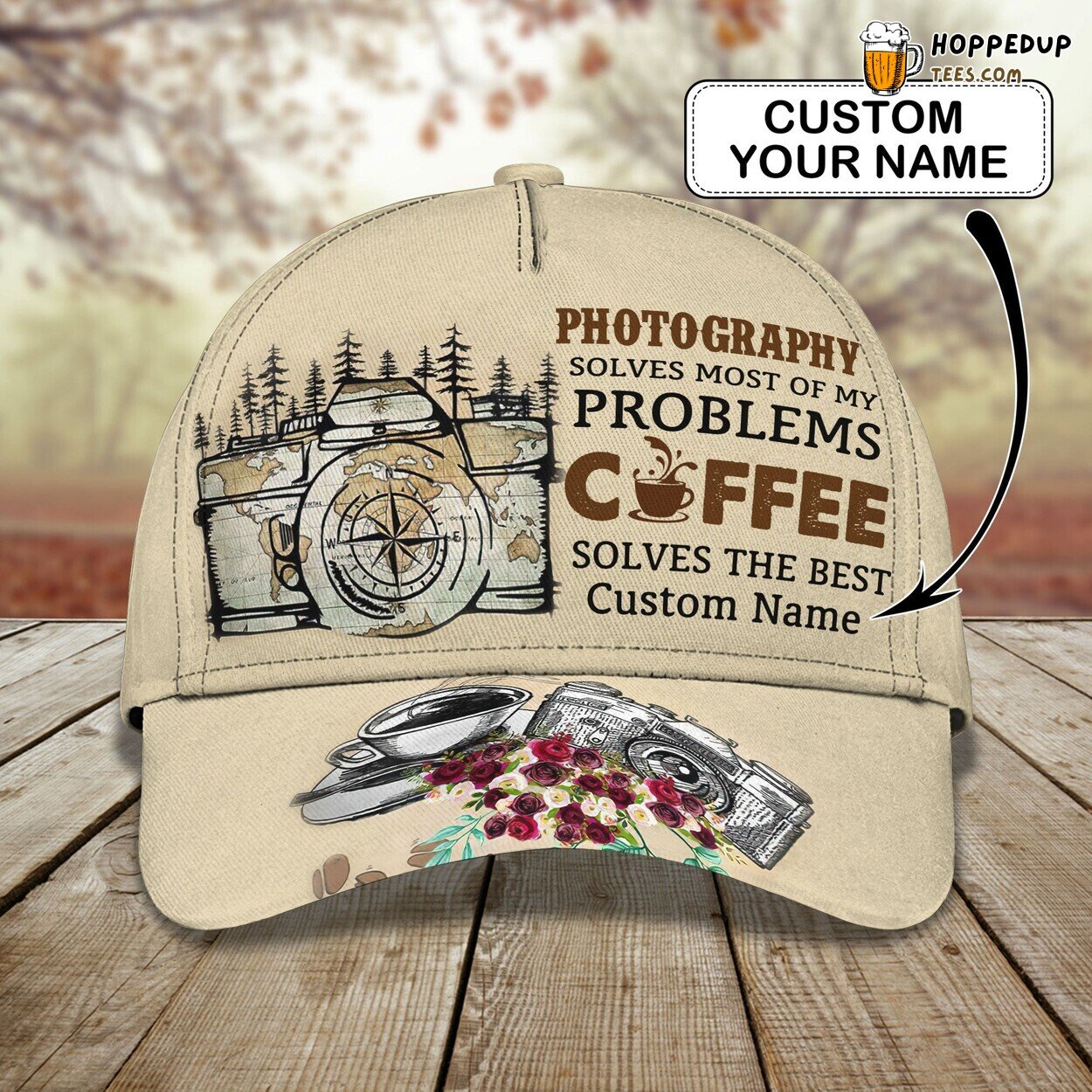 Coffee Moments Photography 3D Classic Cap Personalized Unique Name