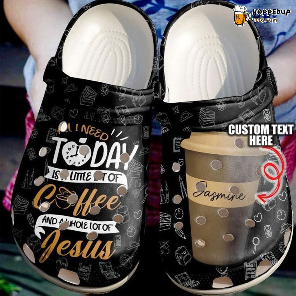 Coffee Personalized And Jesus Theme Comfortable Clogs Beverage Shoes