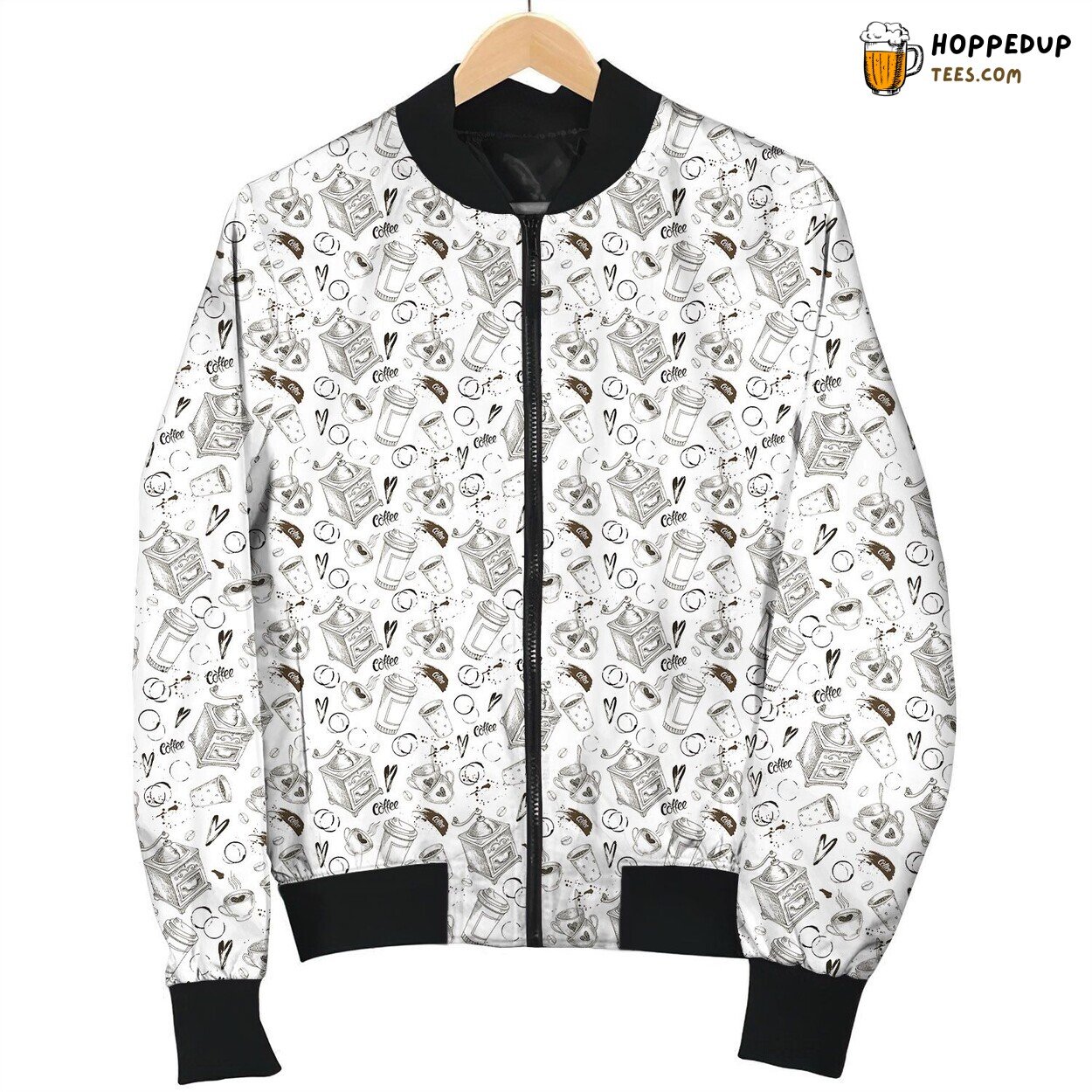 Coffee Vintage Machine Bomber Jacket