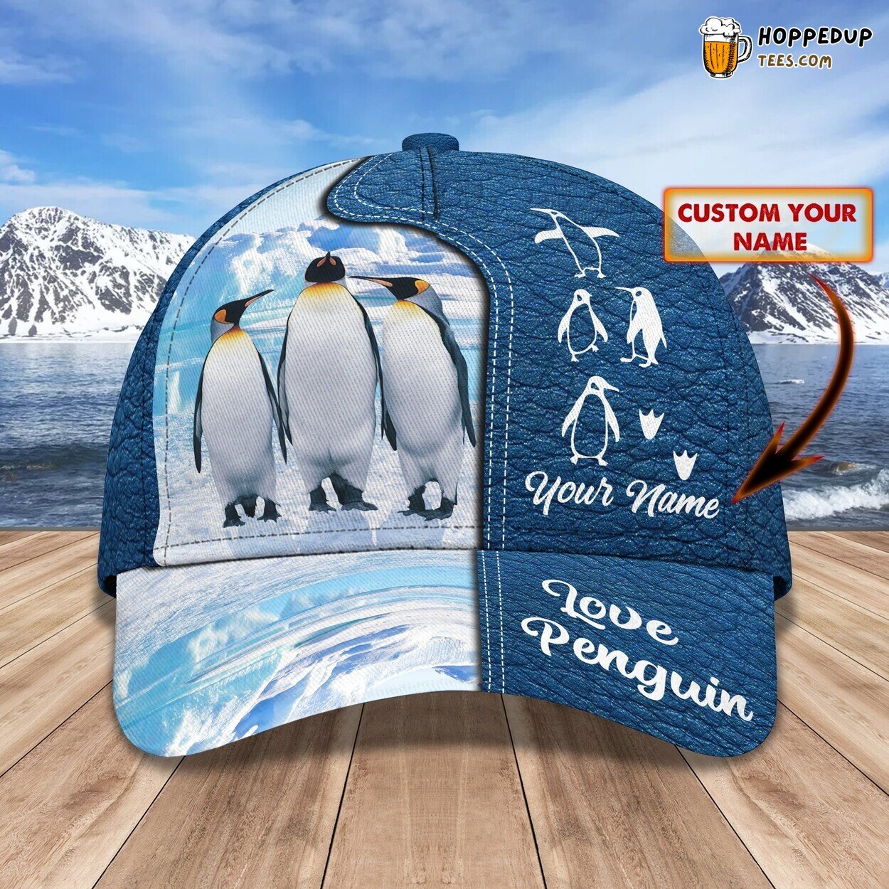 Cold Embrace Personalized 3D Classic Cap Adoring Penguin Affection