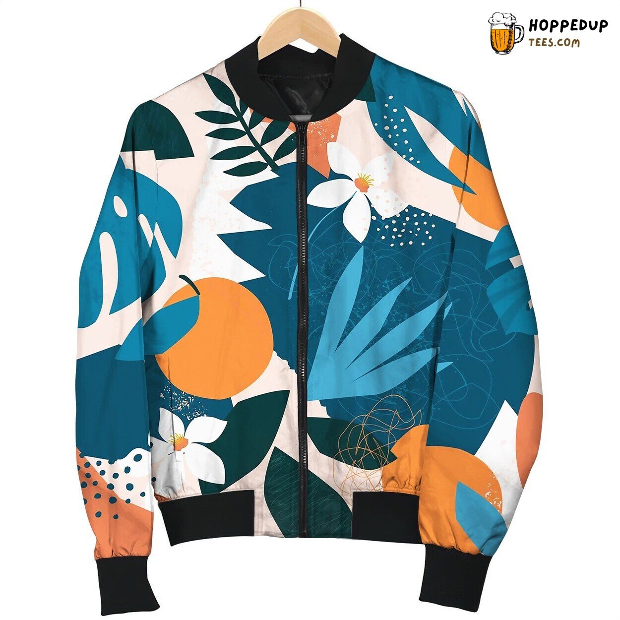 Collage Contemporary Floral Seamless Pattern Bomber Jacket