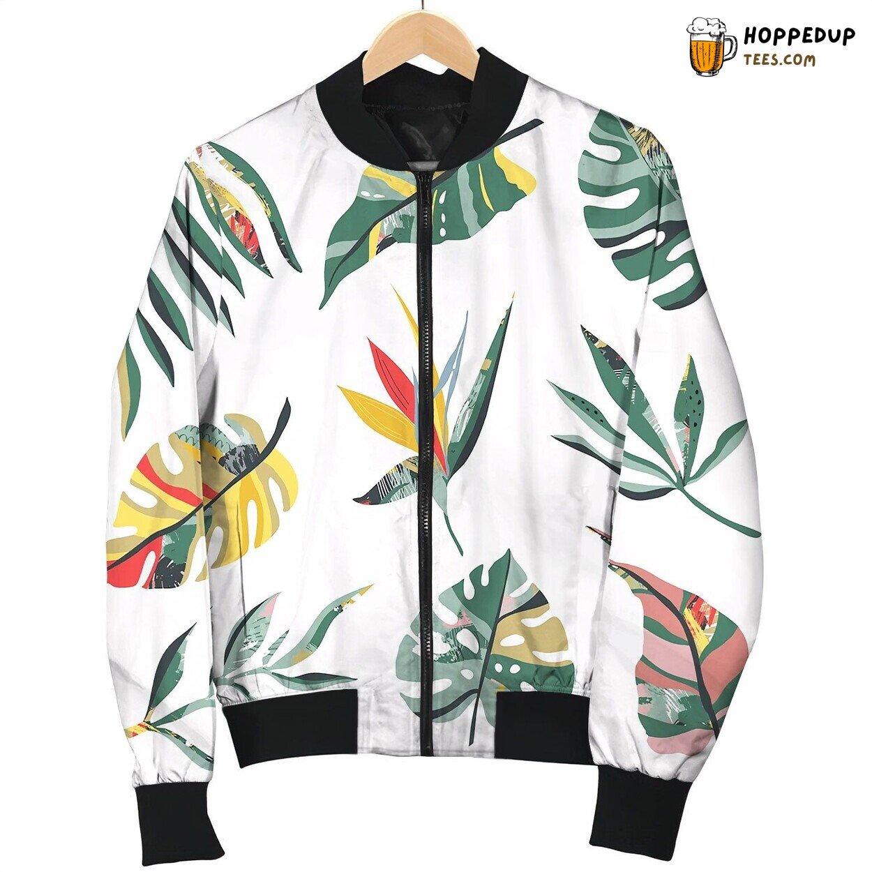 Collection Tropical Plants And Abstract Bomber Jacket