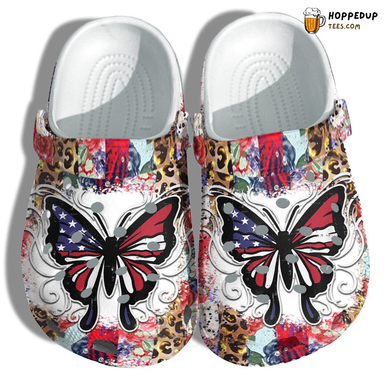 Colorful Butterfly 4th Of July Shoes Women’s American Flag Birthday Gift
