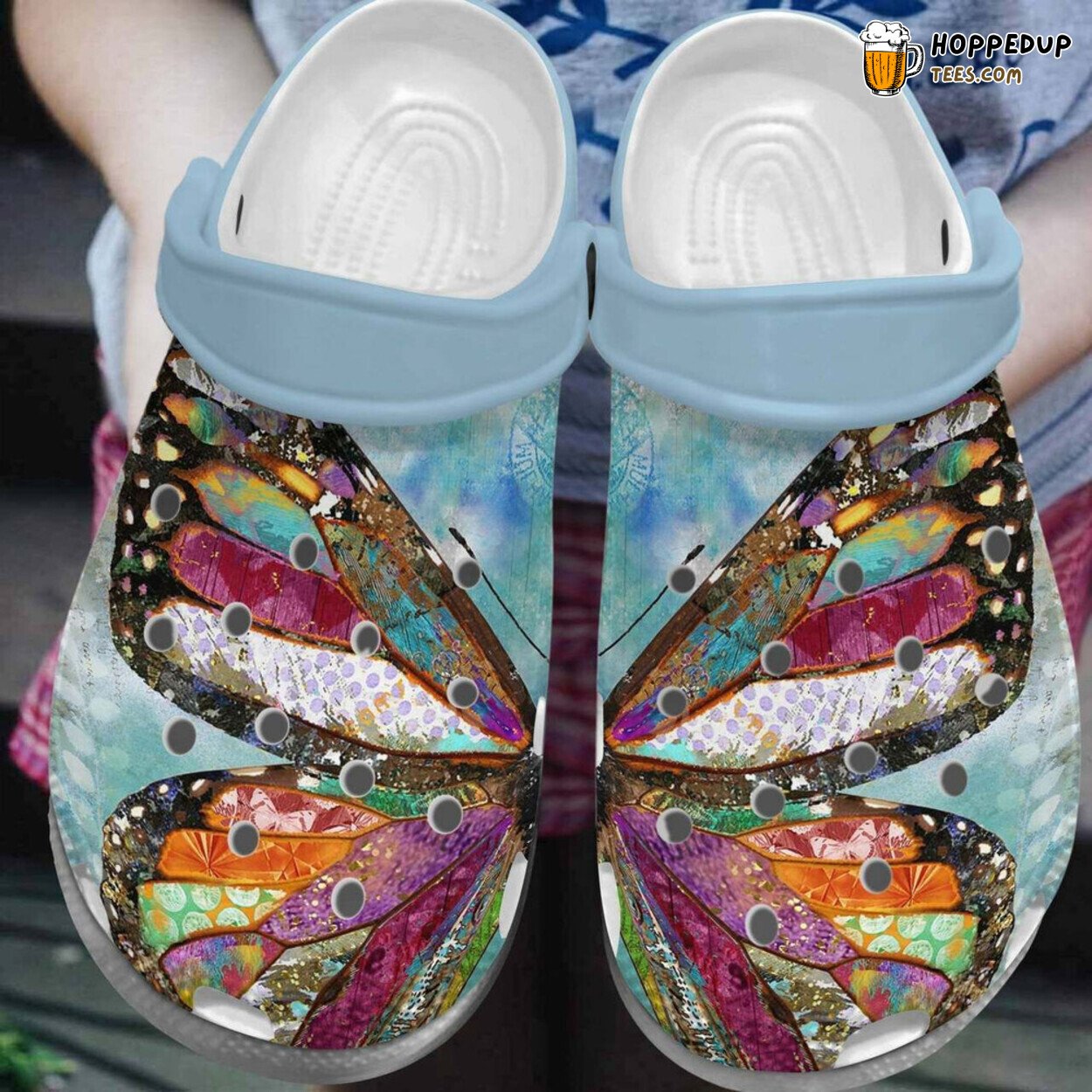 Colorful Butterfly Personalized Gift Rubber Clogs Shoes Unique Design