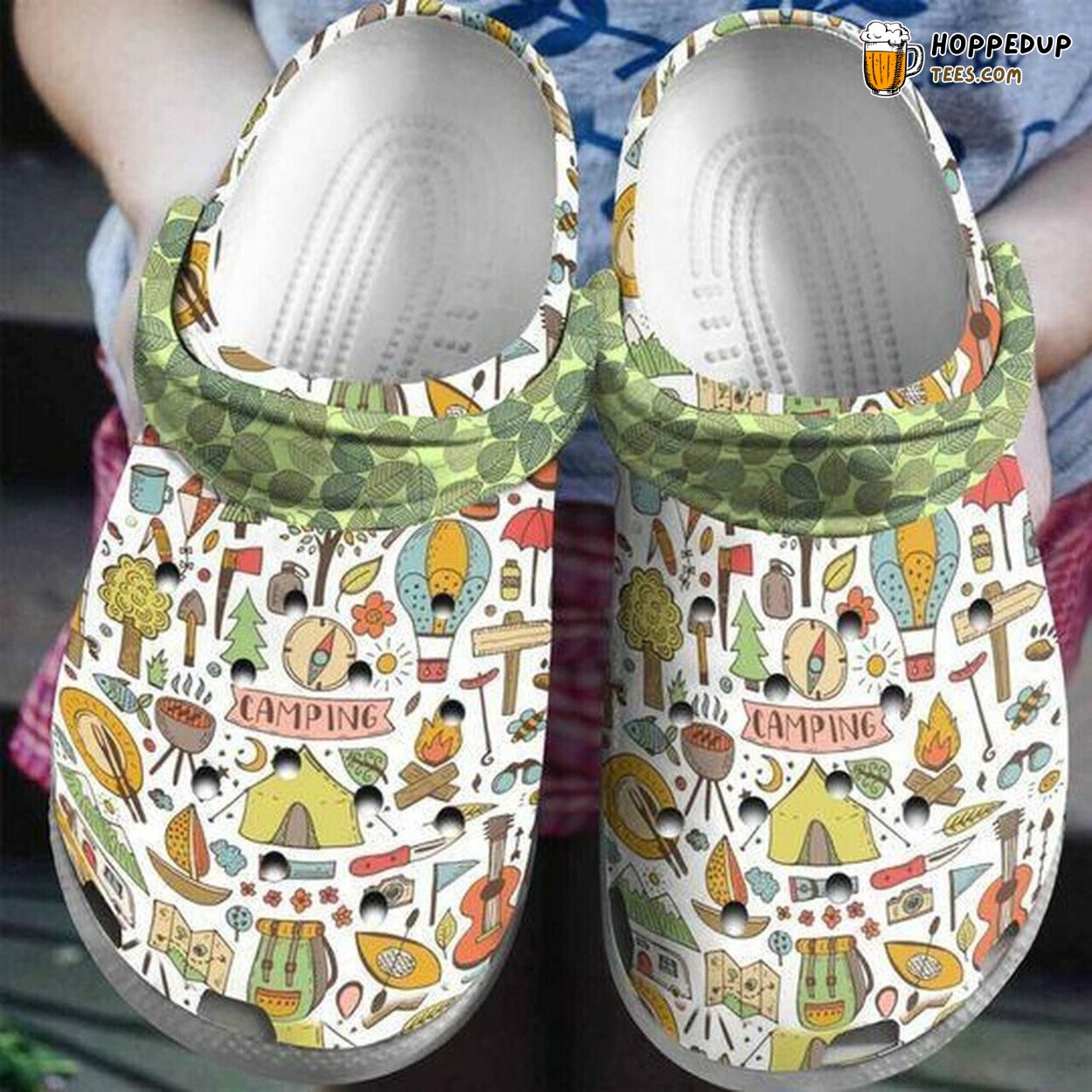 Colorful Camper Van Camping Camo Personalized Lover Gift Clogs