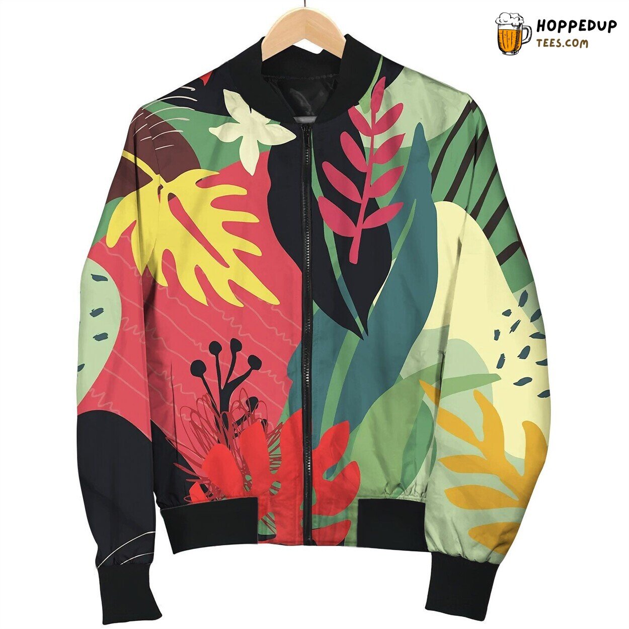 Colorful Collage Contemporary Natural Bomber Jacket