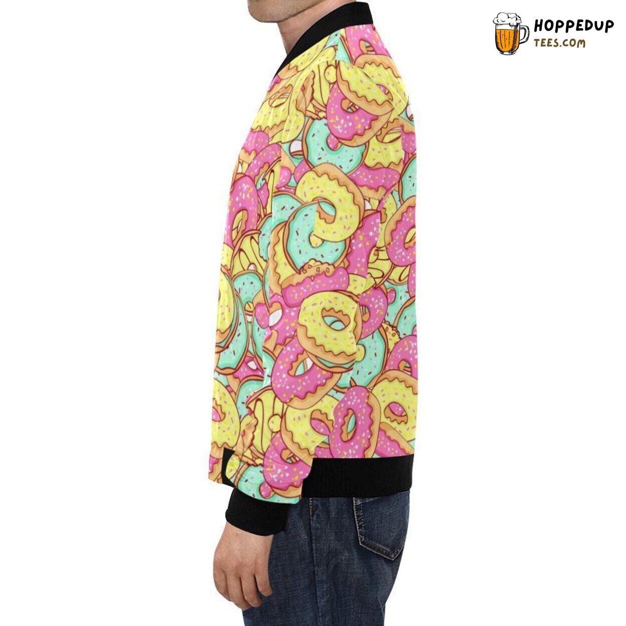 Colorful Donut Distinct Pattern Men’s Bomber Jacket Unique Design Look