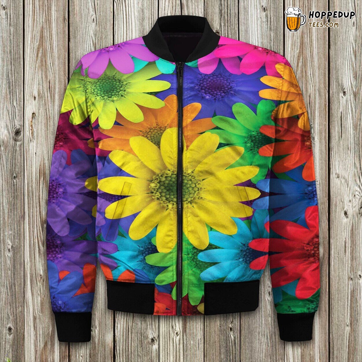 Colorful Flowers Bomber Jacket