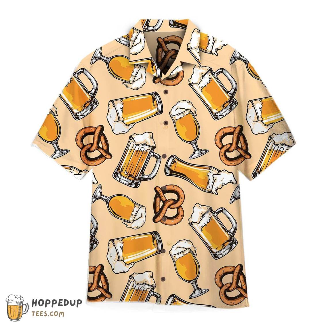 Colorful Glasses Cups And Mugs Of Beer Hawaiian Shirt