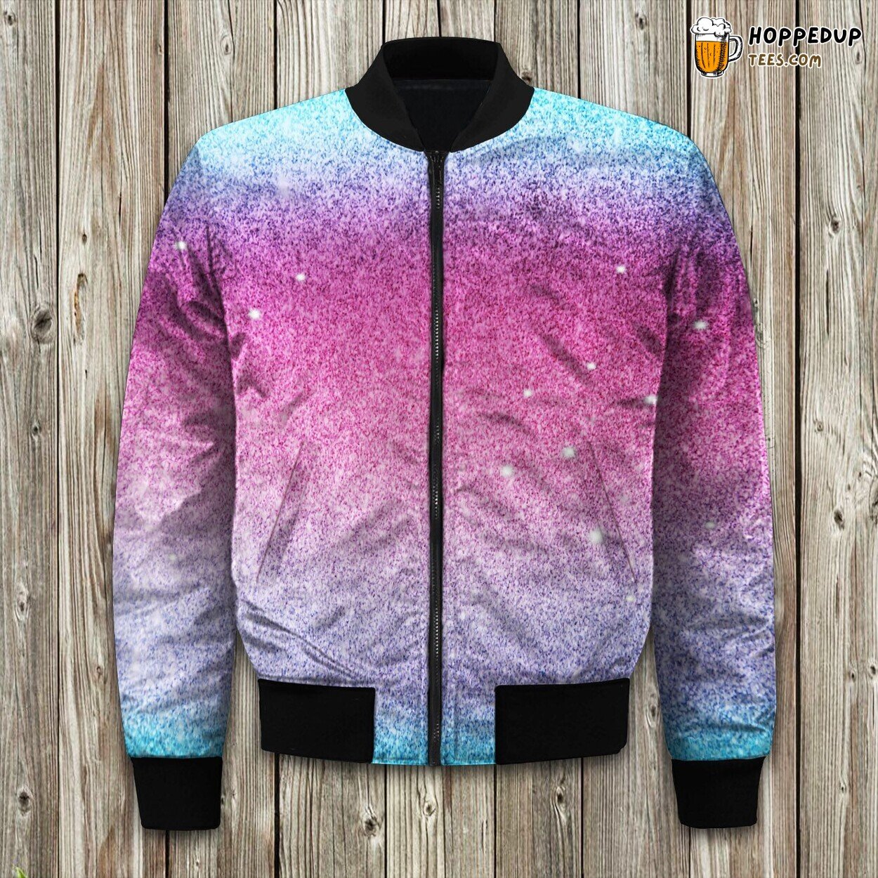 Colorful Glitter Bomber Jacket