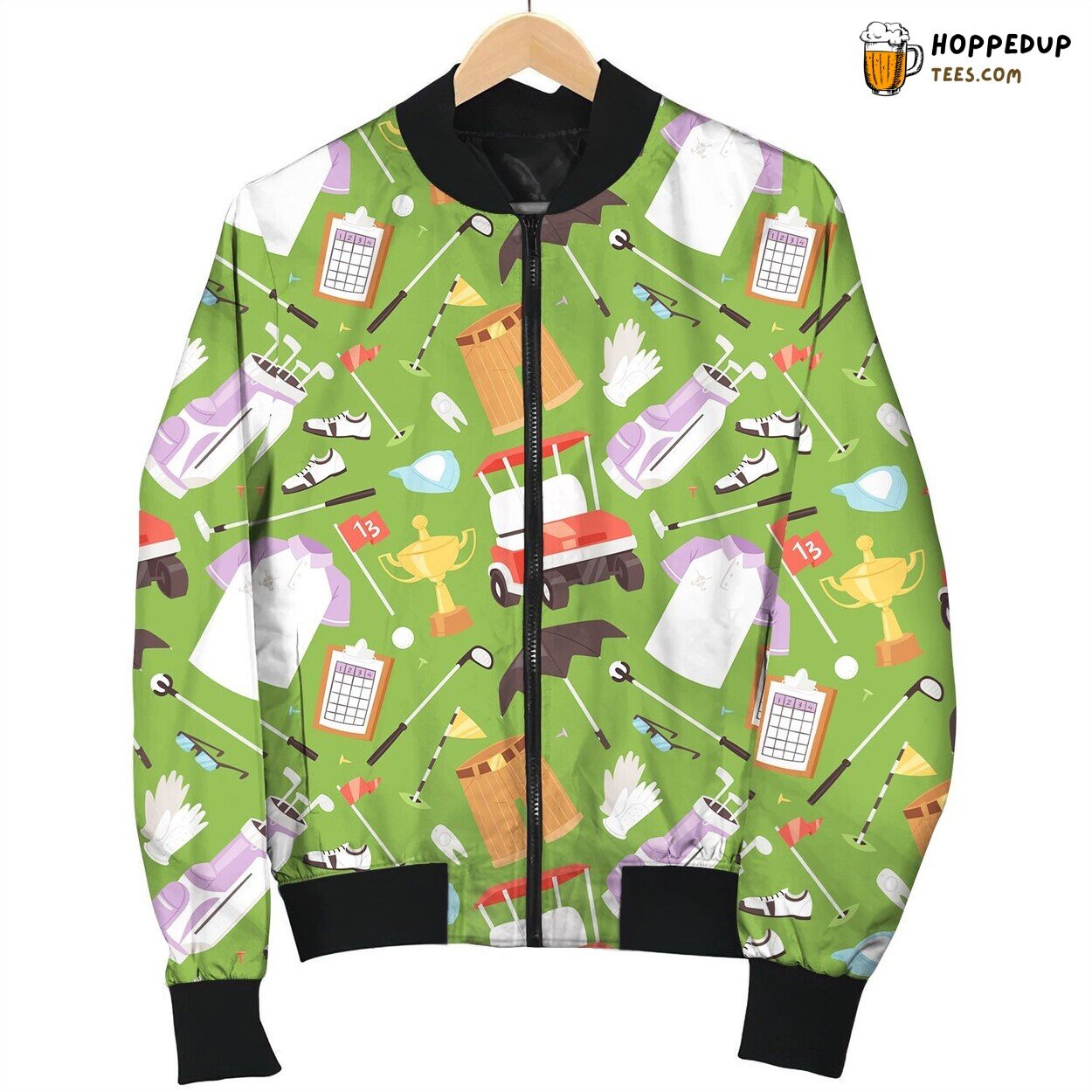 Colorful Golf Equipments Bomber Jacket