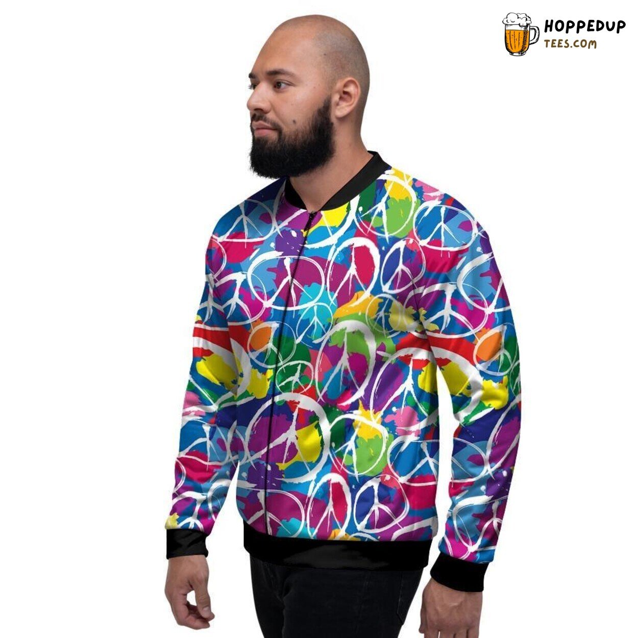 Colorful Hippie Spirit Celebrated Men’s Bomber Jacket Era’s Vibrant Tribute