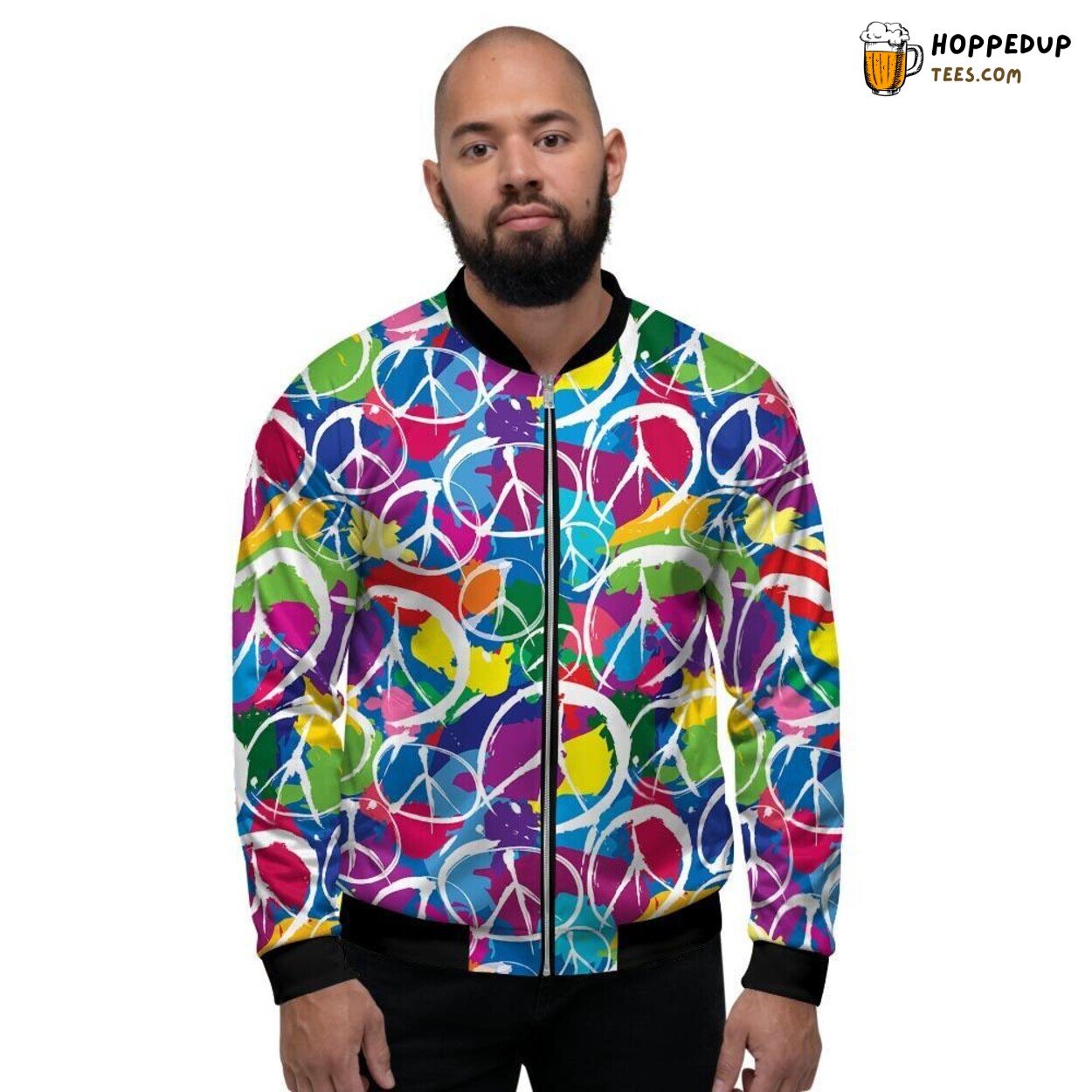 Colorful Hippie Spirit Celebrated Men’s Bomber Jacket Era’s Vibrant Tribute