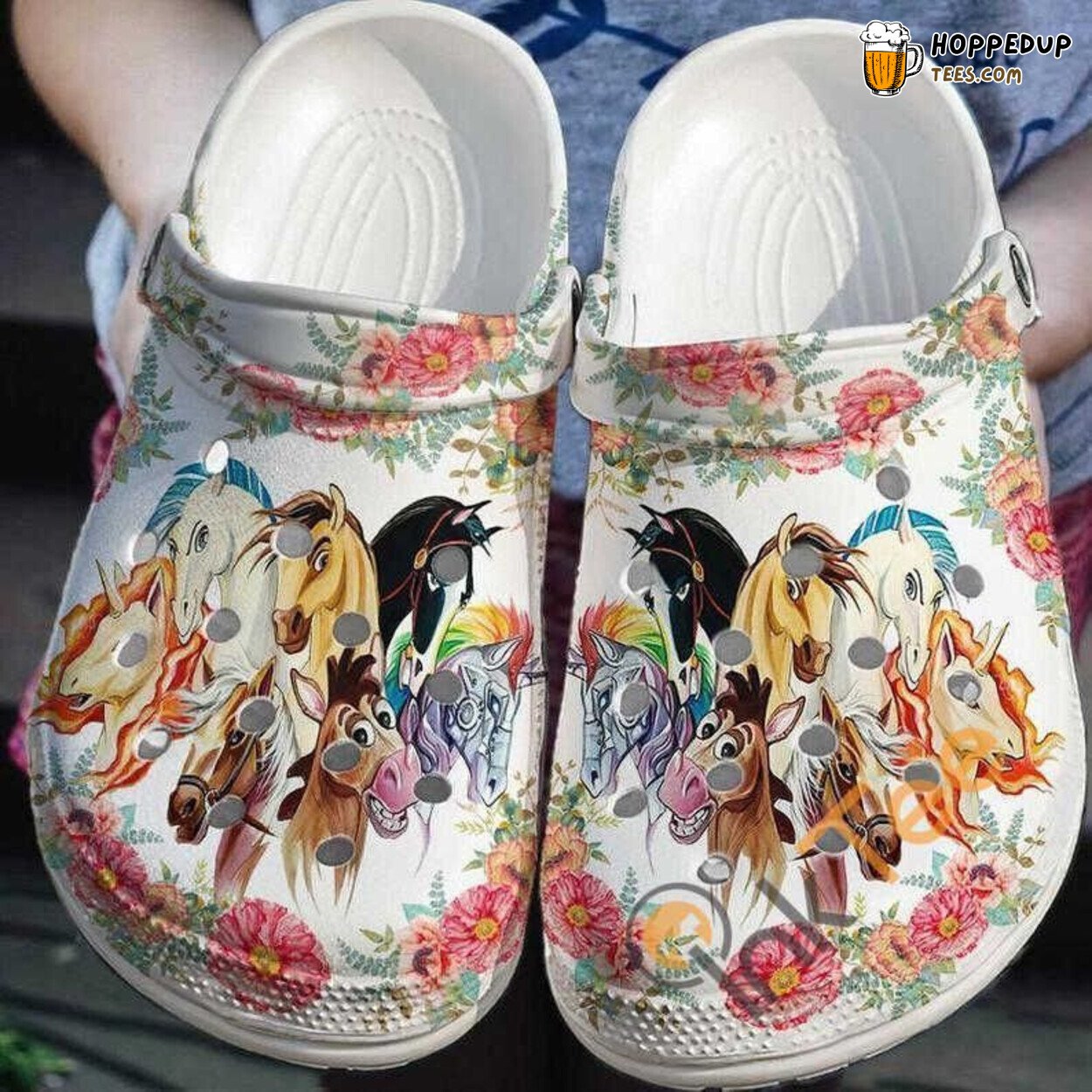 Colorful Horse Theme Artistic Comfortable Clogs Equestrian Lover Shoes