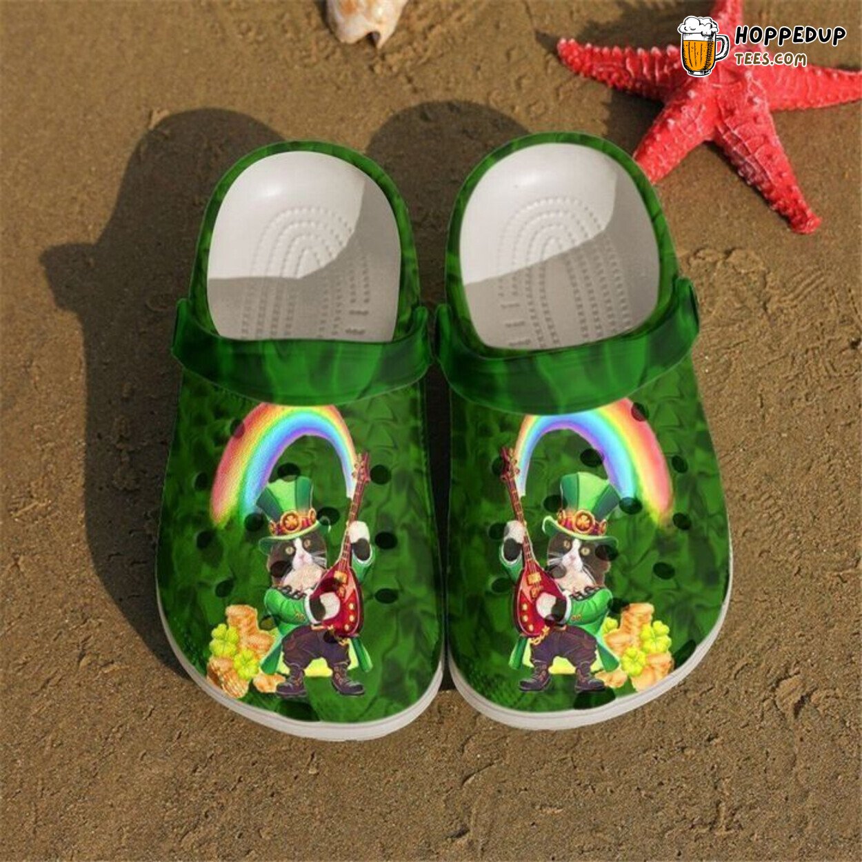Colorful Irish Cat Rainbow Rubber Clogs Comfy Footwear Creative Style Gift