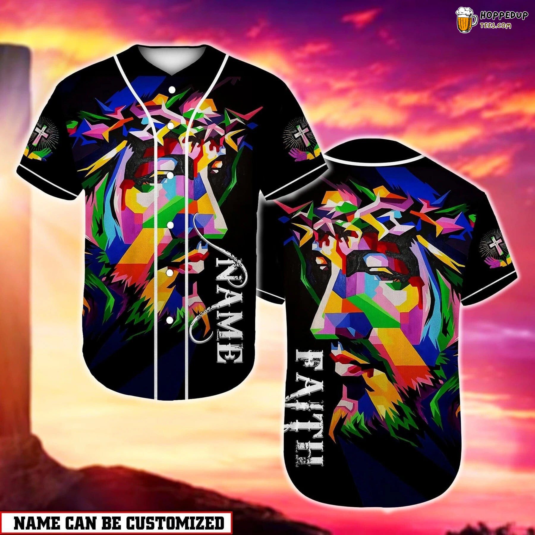 Colorful Jesus Faith Baseball Jersey Personalized Unique Design Edition