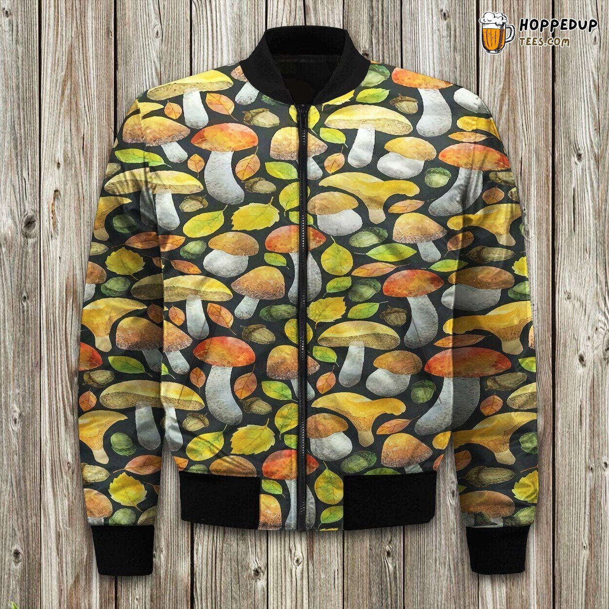 Colorful Mushroom Bomber Jacket