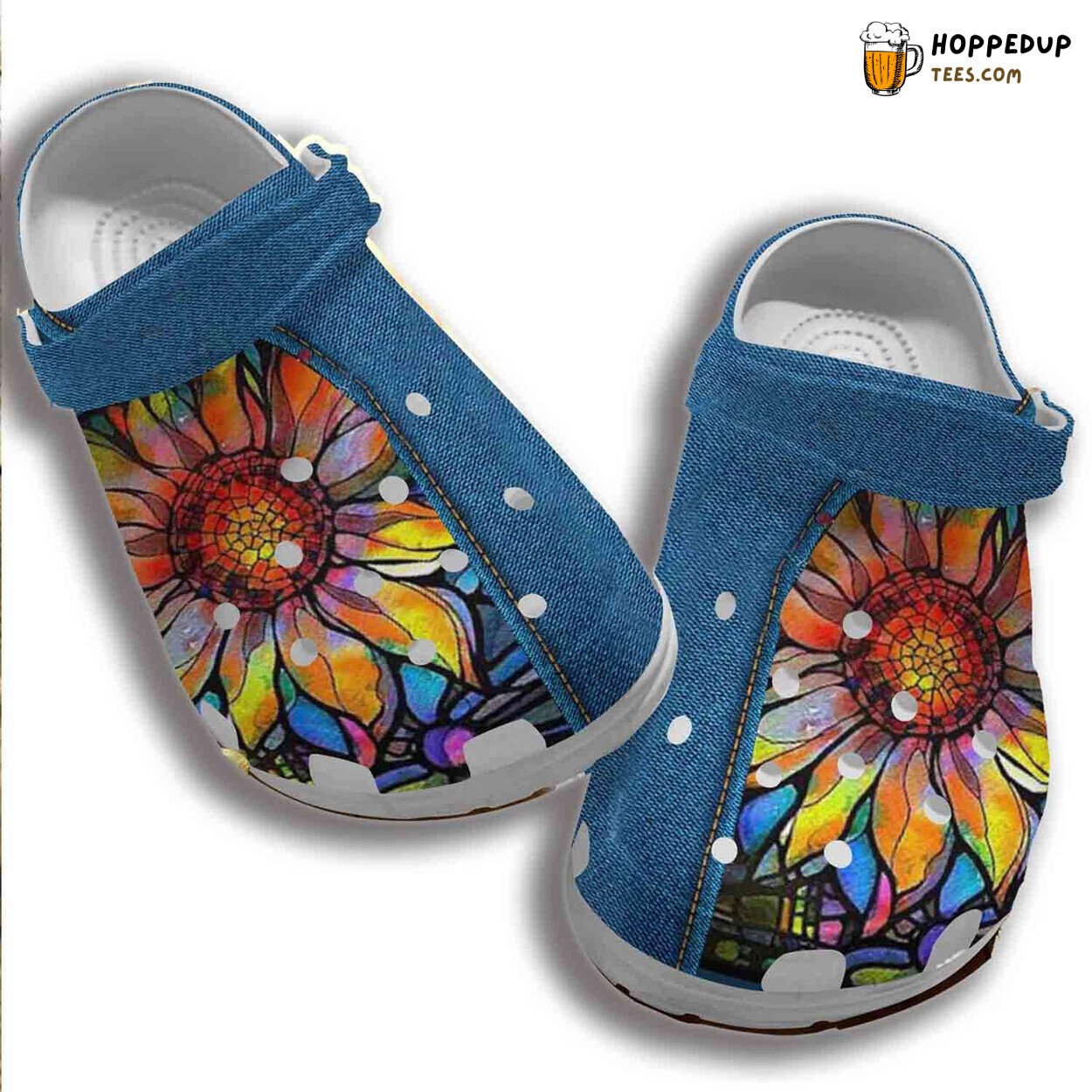 Colorful Natural Sunflower Hippie Stylish Comfortable Clog Shoes